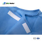 Vestido de aislamiento azul quirúrgico impermeable, traje de emergencia desechable SMS PP PE