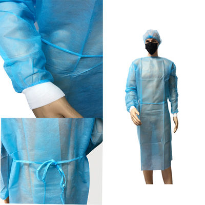 Vestido de aislamiento protector con manguito de punto resistente al agua elástico desechable
